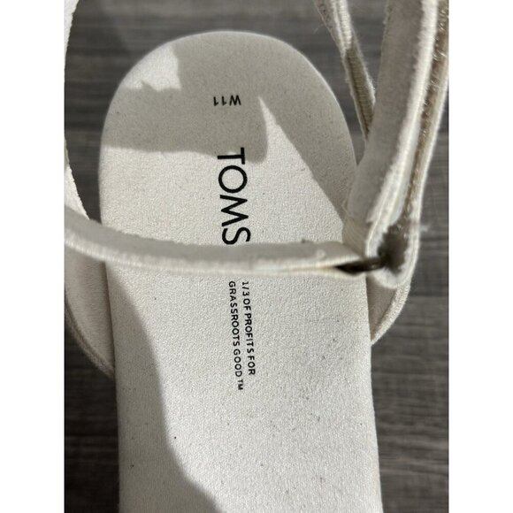 Toms Marisela Wedge Sandals Natural Slubby Woven Size 11 - Picture 7 of 16